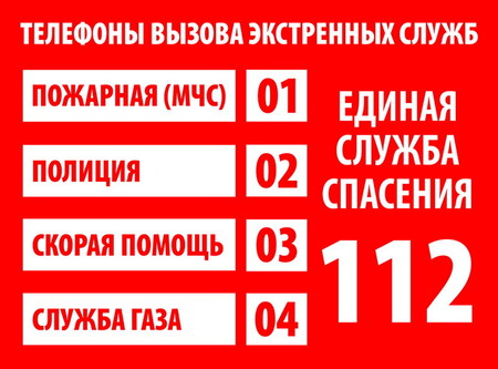 Телефоны экстренных служб